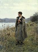 Daniel Ridgway Knight The Shepherdess of Rolleboise oil on canvas